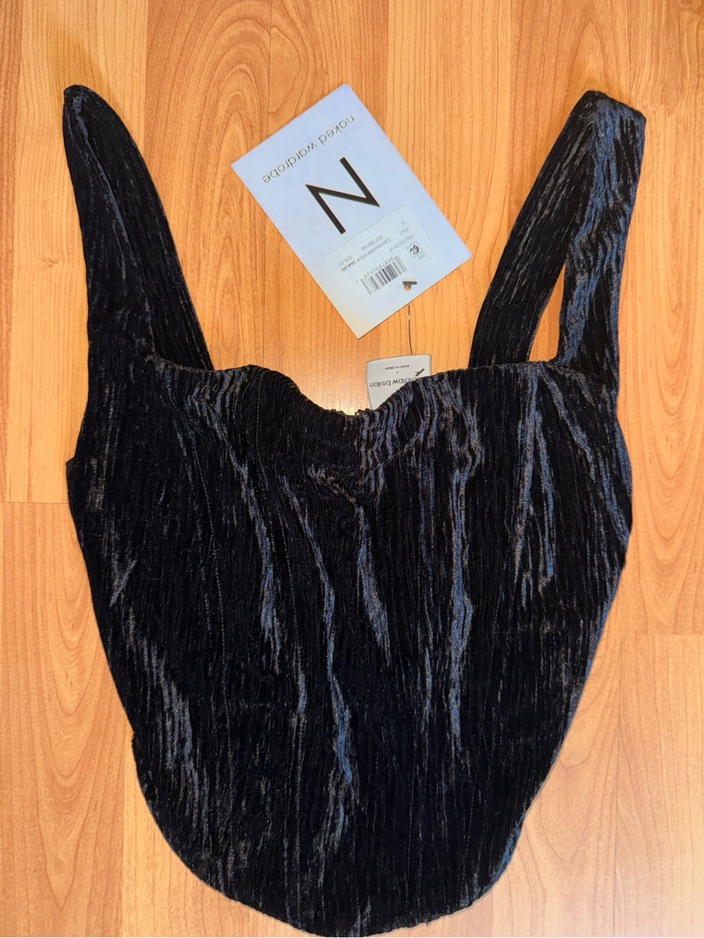 Naked Wardrobe Corset Top With Boning and Zipper Back